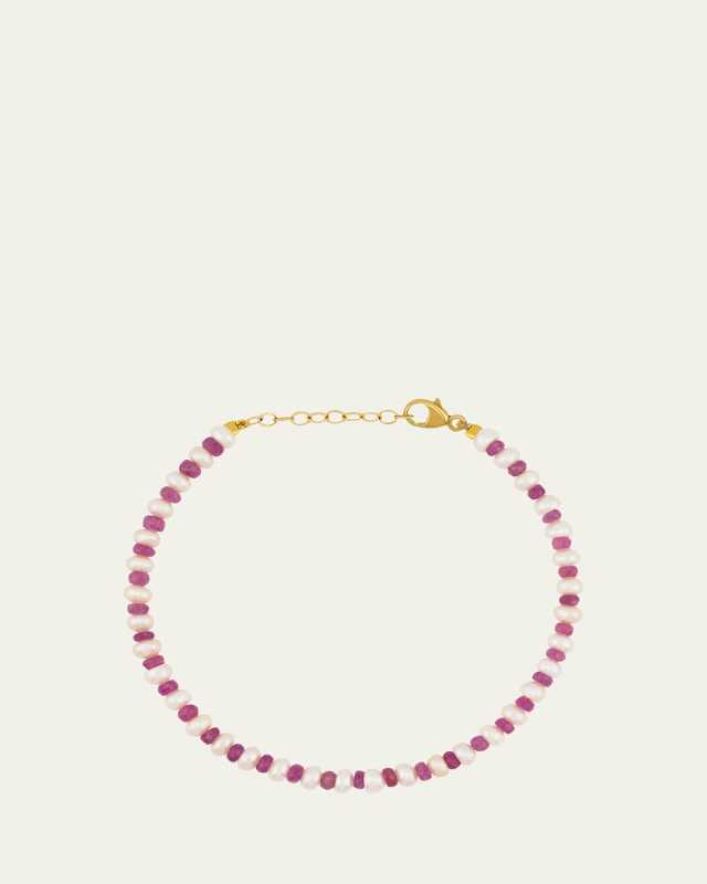 Ocean Connection Pink Sapphire and Pearl Bracelet